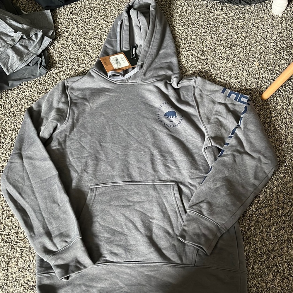 Mens Grey north face hoodie